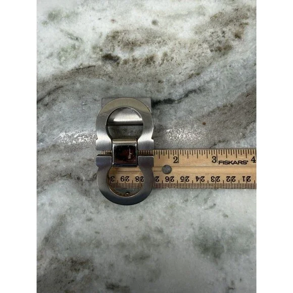 Ferragamo Belt Buckle Silver Tone Fits Belt Width 1”+ Made In Italy - Picture 8 of 9